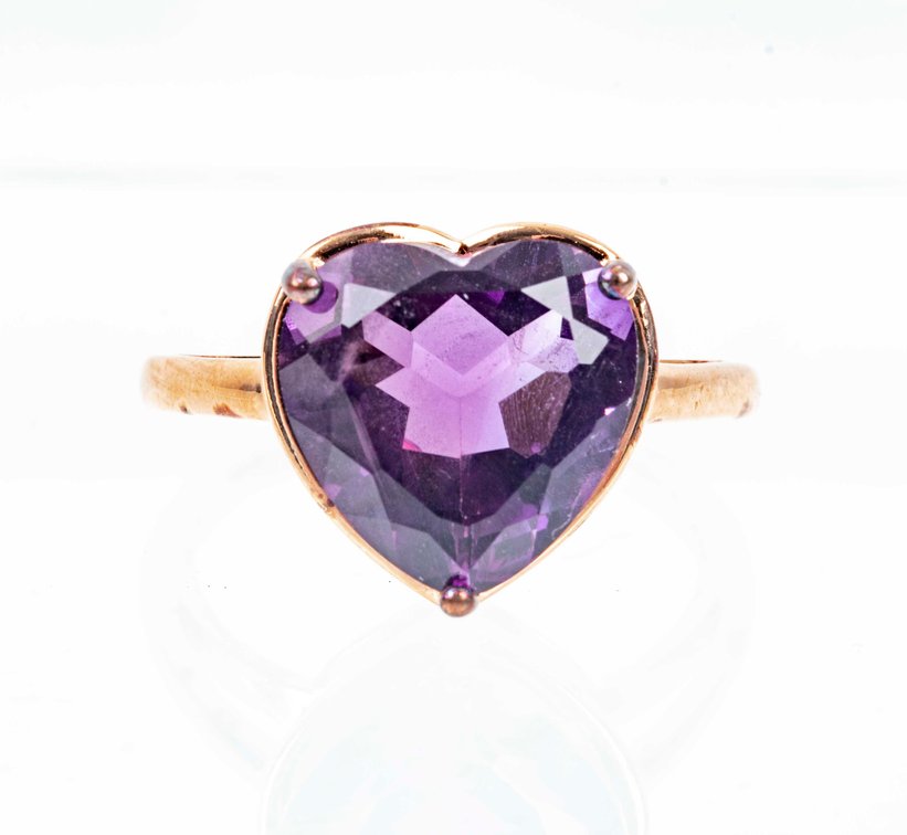 Sterling & African Amethyst Ring- 4.2 G