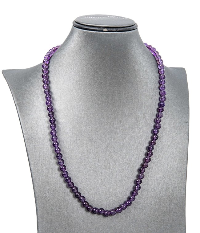 Sterling & Amethyst Beaded Necklace