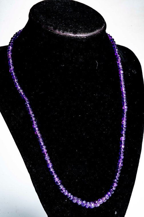 Sterling & Faceted Amethyst Beaded Necklace