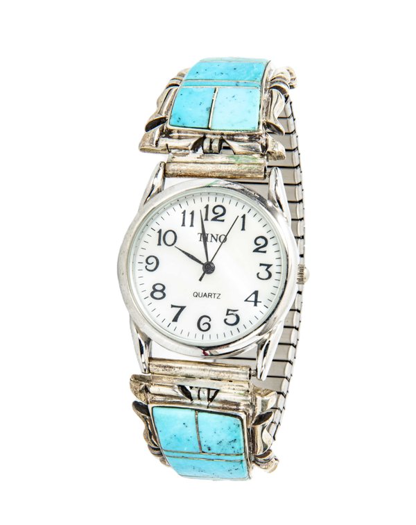 Sterling & Turquoise Watch- 58.4 G