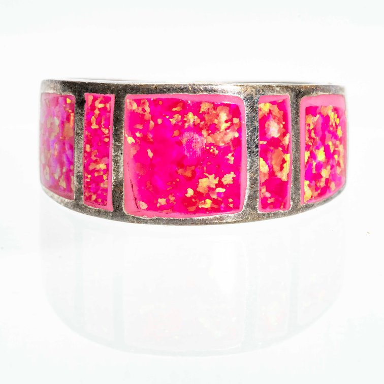Pink Opal & Sterling Ring- Size 6- 5.3 G