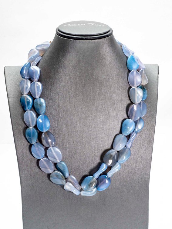 Blue Chalcedony & Sterling Necklace- 131 G