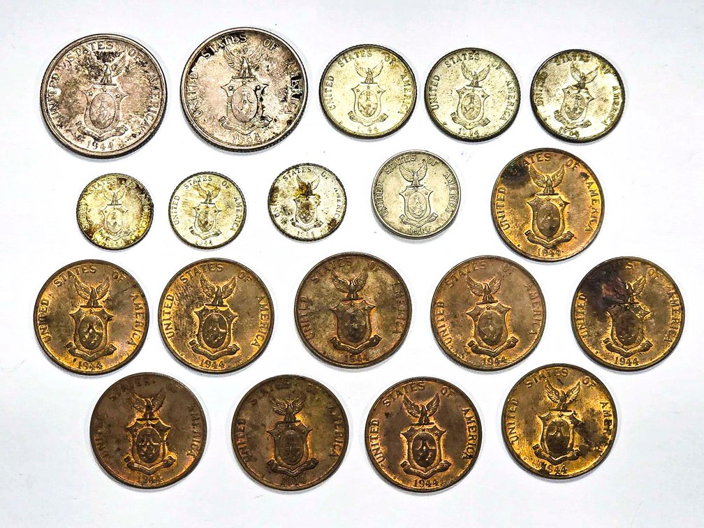1944 US Minted Philippine Coin Set with 75% Silver