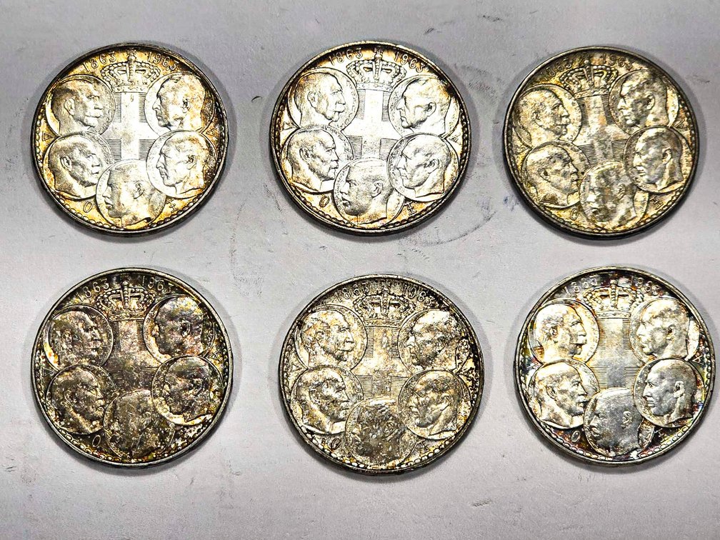 1963 Greece 5 Kings Commemorative .835 Silver Coin