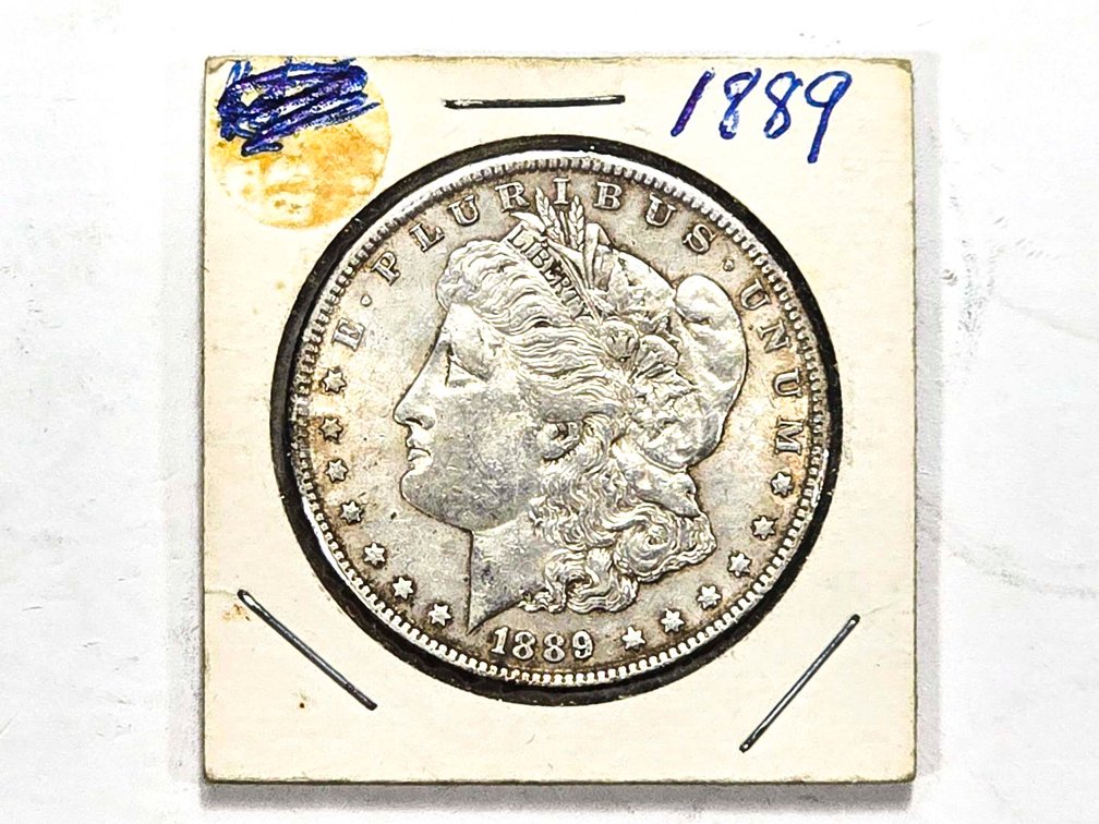 1889 Morgan Silver Dollar in Protective Display