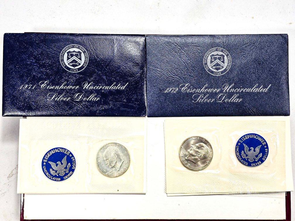 1971 and 1972 Uncirculated Silver Eisenhower Dolla