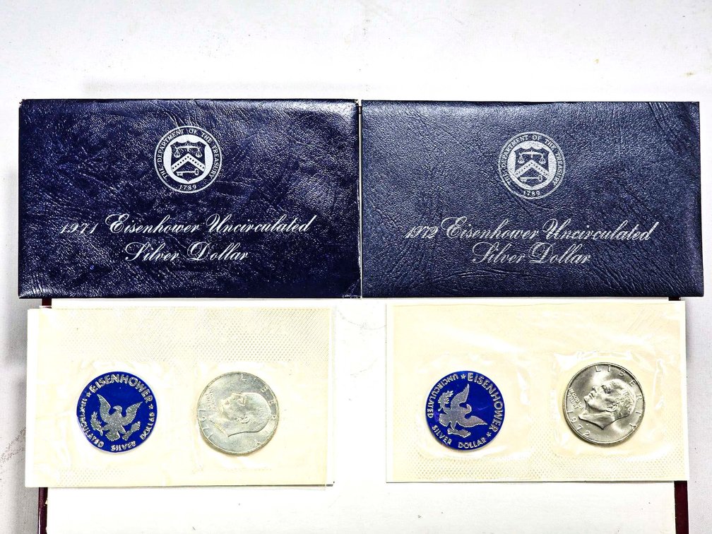 1971 and 1972 Silver Uncirculated Eisenhower Dolla