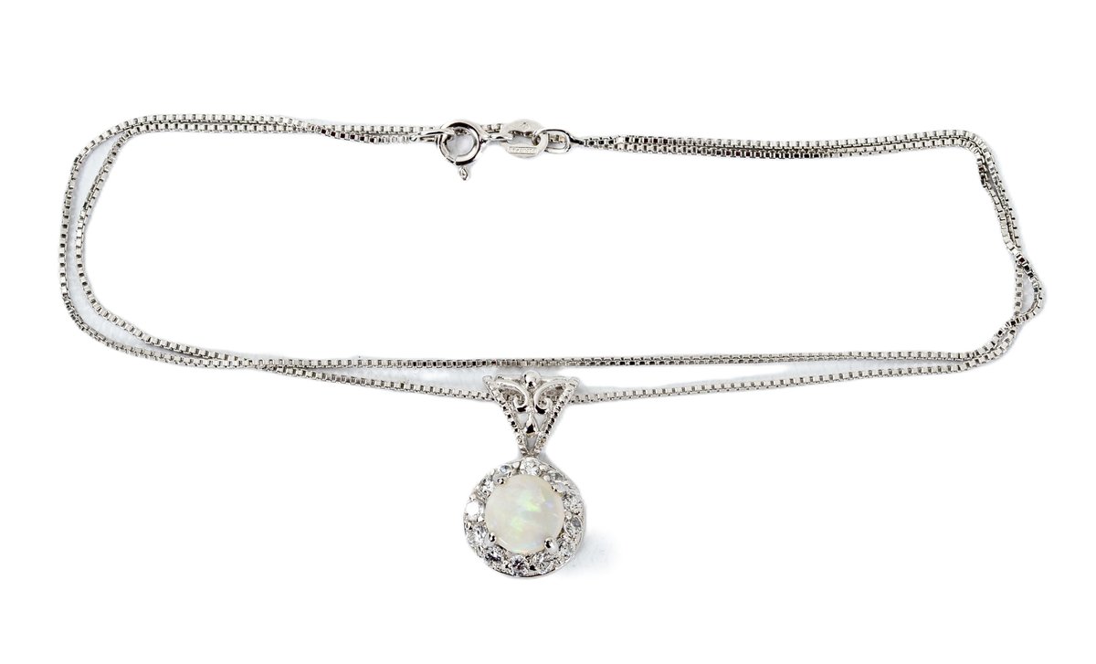 Sterling- Opal Pendant on 18" Sterling Chain- 5 G