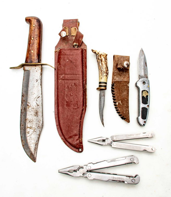 Five Knives- Leatherman, Bowie, Antler & More
