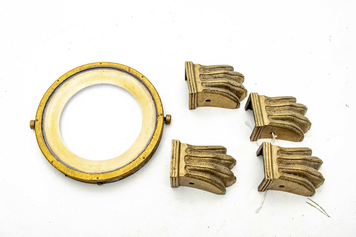 Ships Compass Cover & 4 Brass Claw Feet