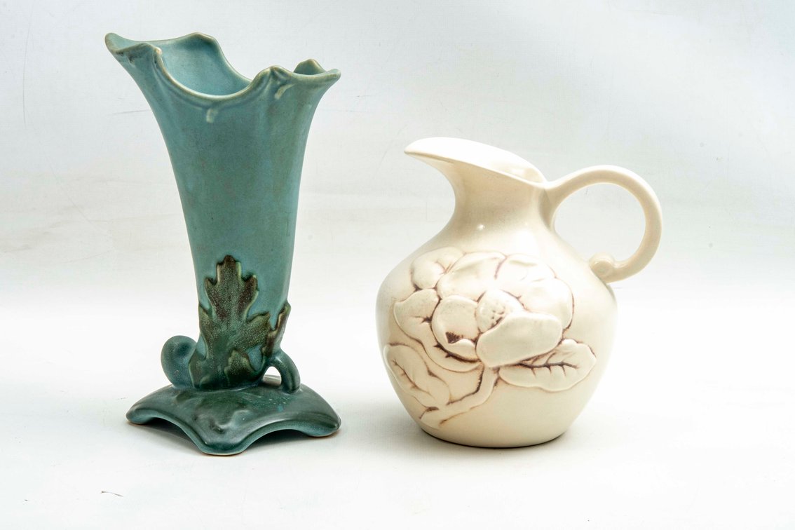 Weller Horn Vase & Redwing Magnolia Pitcher