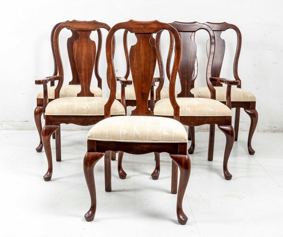Six Queen Anne Dining Chairs
