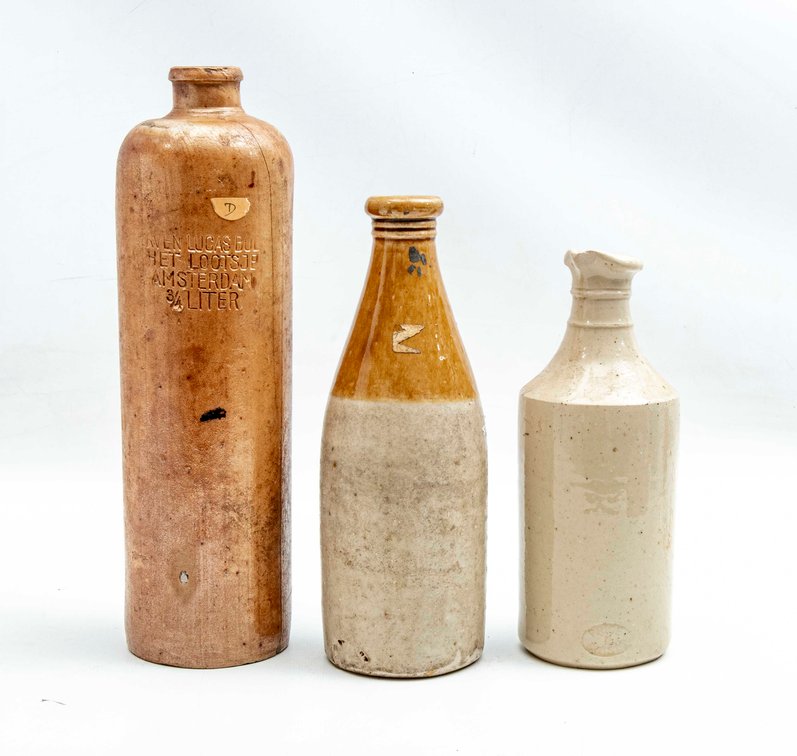 Three (3) Antique Stoneware Containers