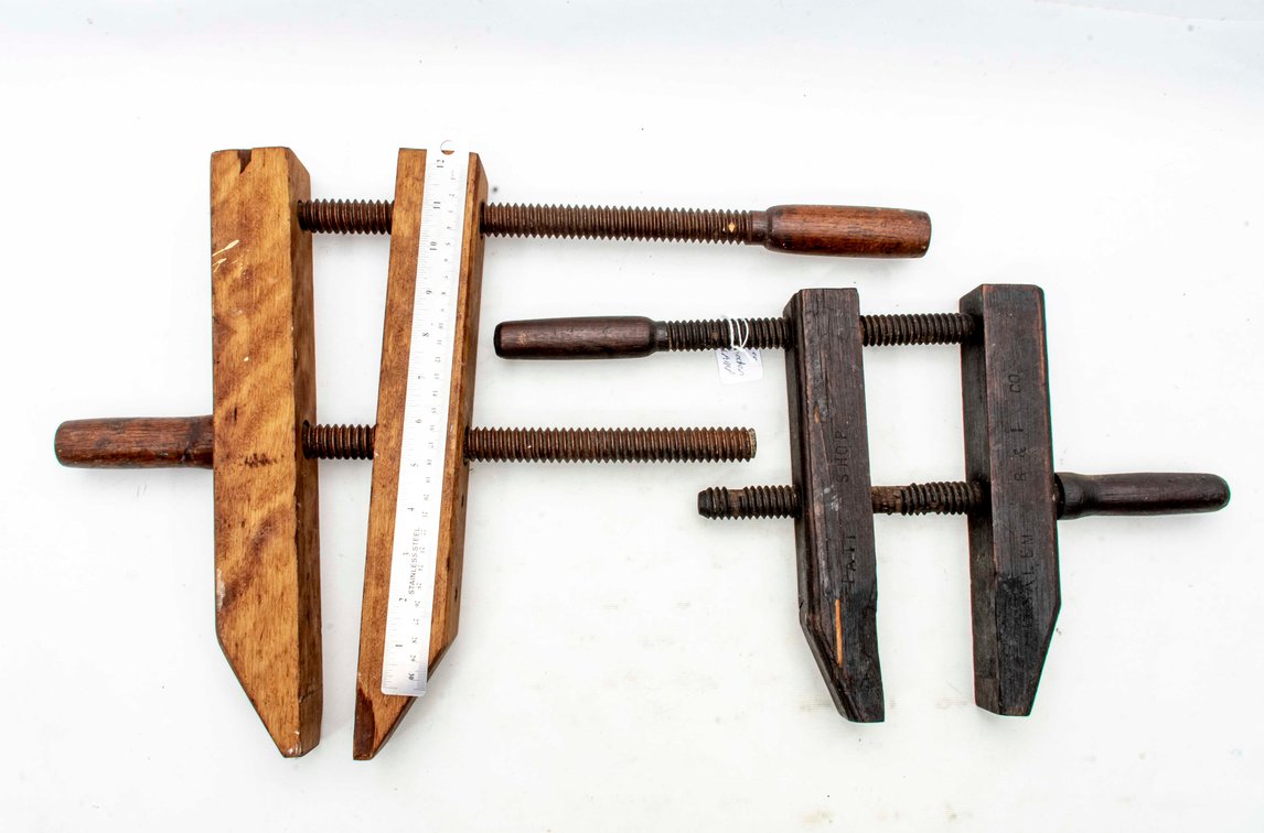 Two (2) Vintage Wood Clamps