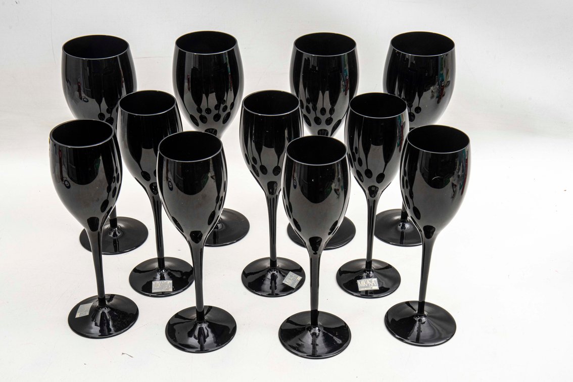 Black Amethyst Mikasa Yugoslavian Crystal Stemware