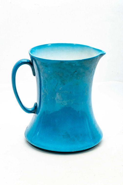 Rare Bishop & Stonier Teal Stoneware Pitcher