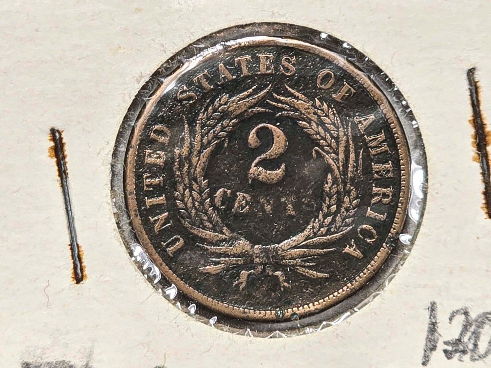 1864 United States Two-Cent Coin in Protective Hol