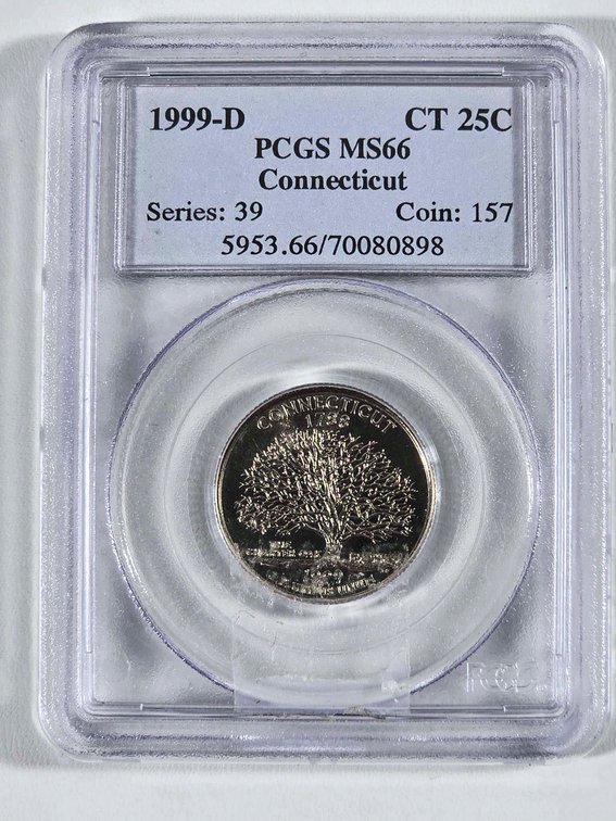 1999-D Connecticut 25C PCGS MS66 Quarter Coin