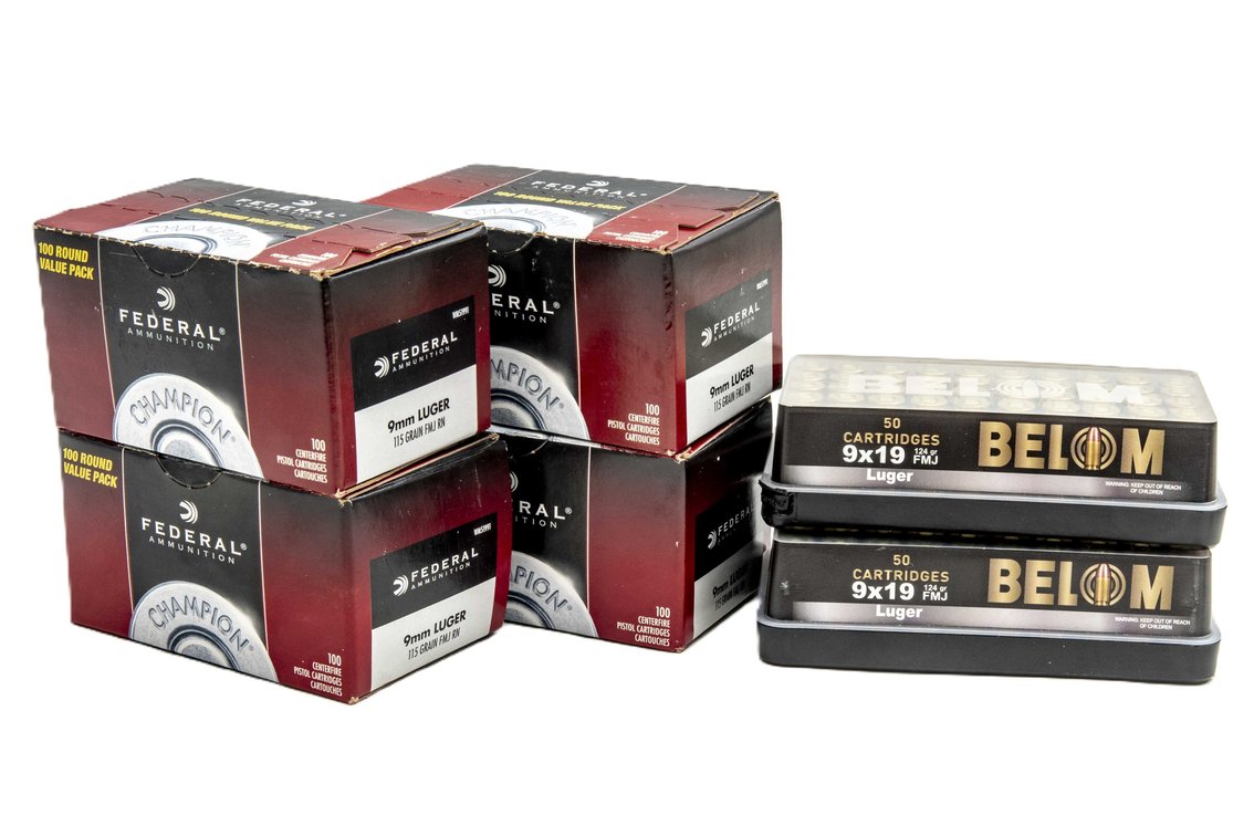 500rds Boxed 9mm Luger Federal & Belom Ammo