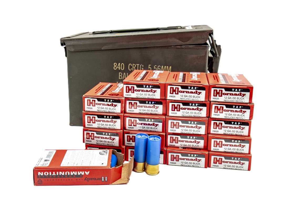 100rds Hornady Law Enforcement 12g 00 Buck Ammo