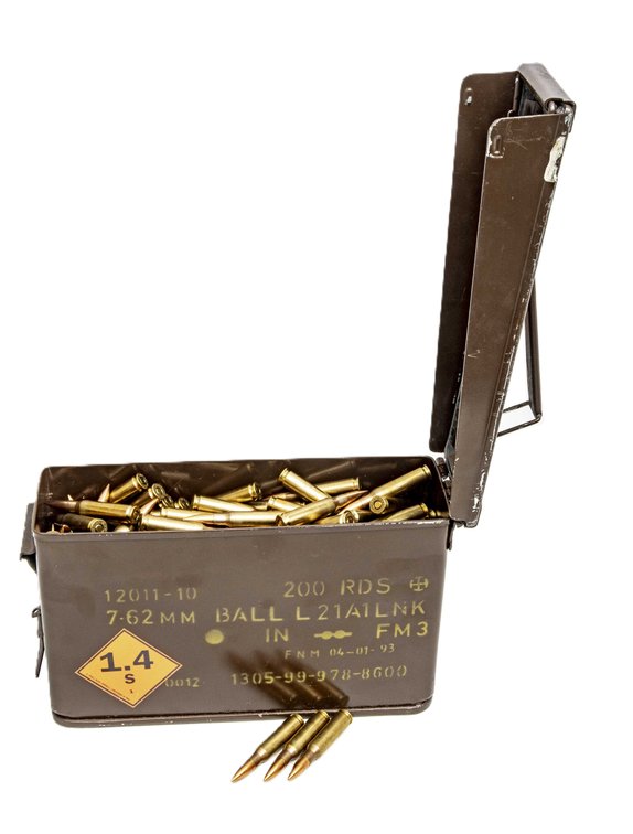 About 245rds of 7.62x51 NATO Ammo in Metal Can