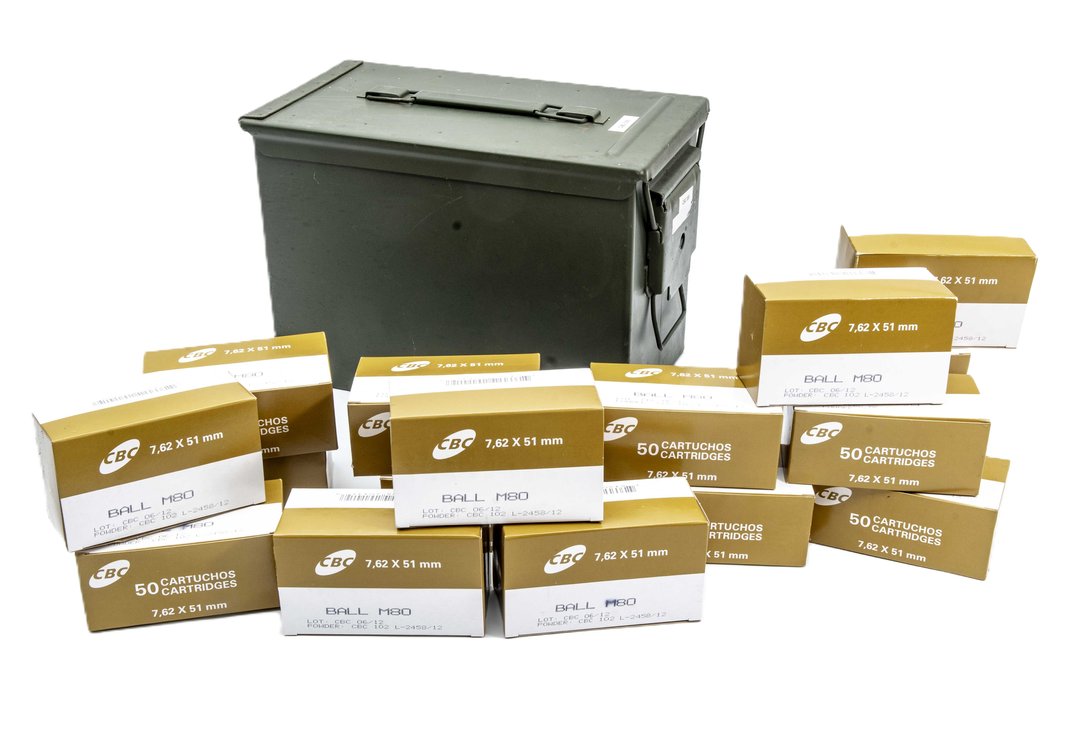 850rds of CBC 7.62x51mm M80 Ammo 147gr FMJ Ammo