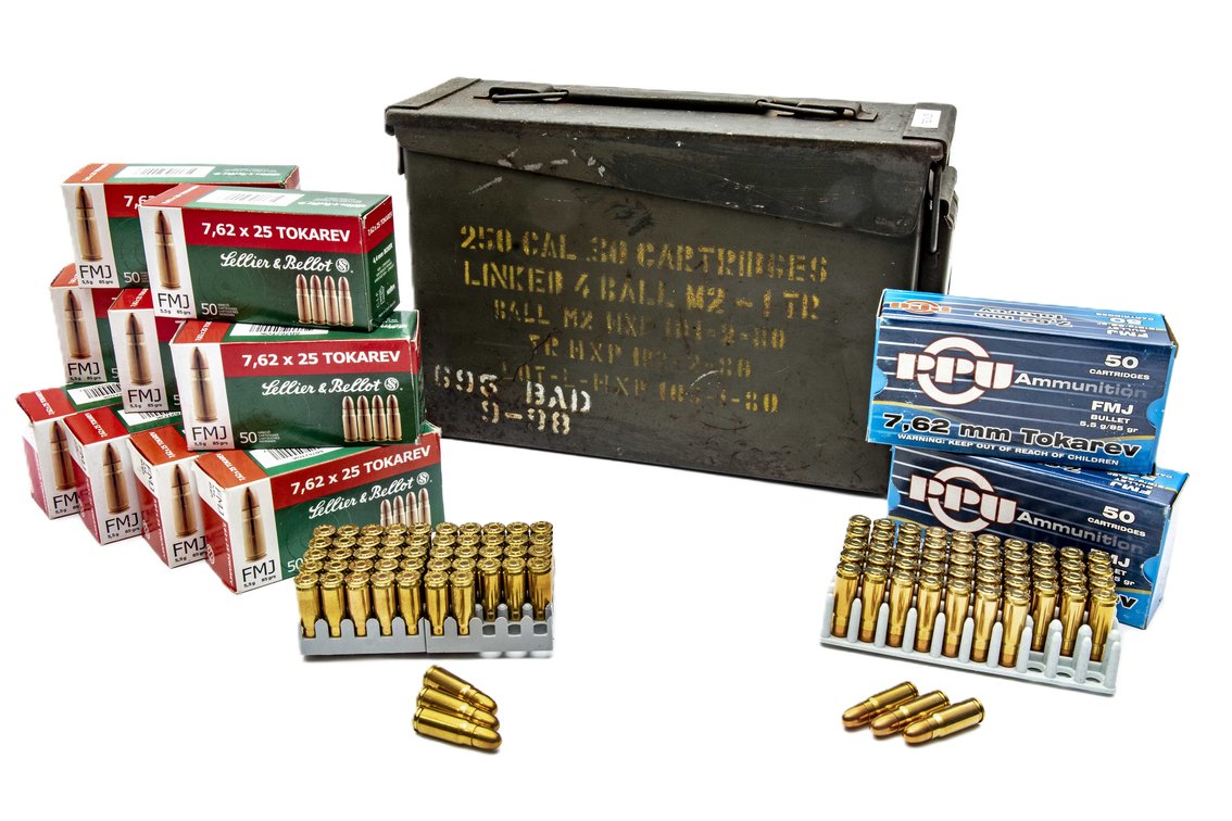 550rds of 7.62x25 Tokarez PPU & Sellier & Bellot