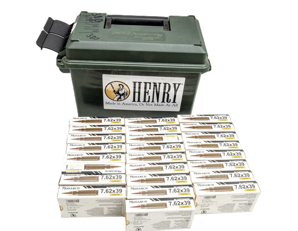 500rds Monarch 7.62x39 123gr FMJ Ammo