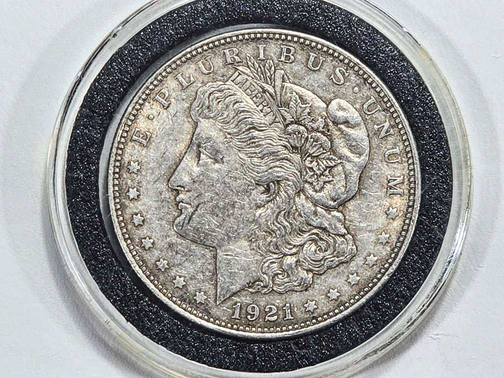 1921 Morgan Silver Dollar in Protective Case