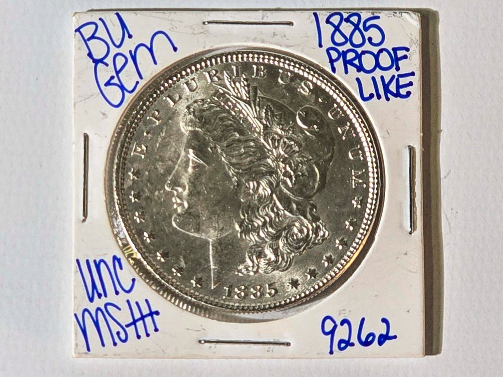 1885 Morgan Silver Dollar in Proof-Like BU Conditi