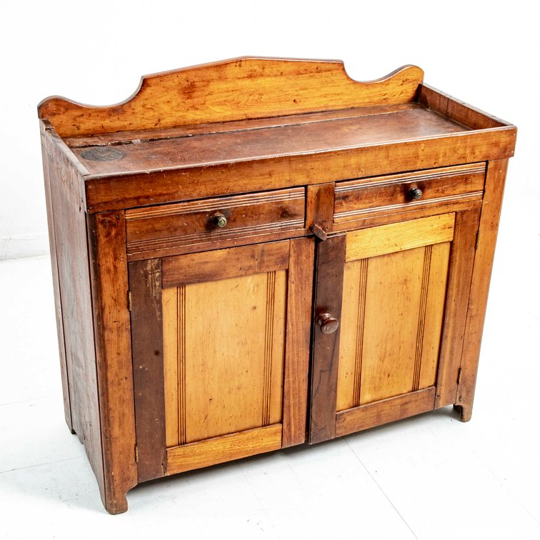 Antique Eastlake Walnut Dry Sink with Two Drawers