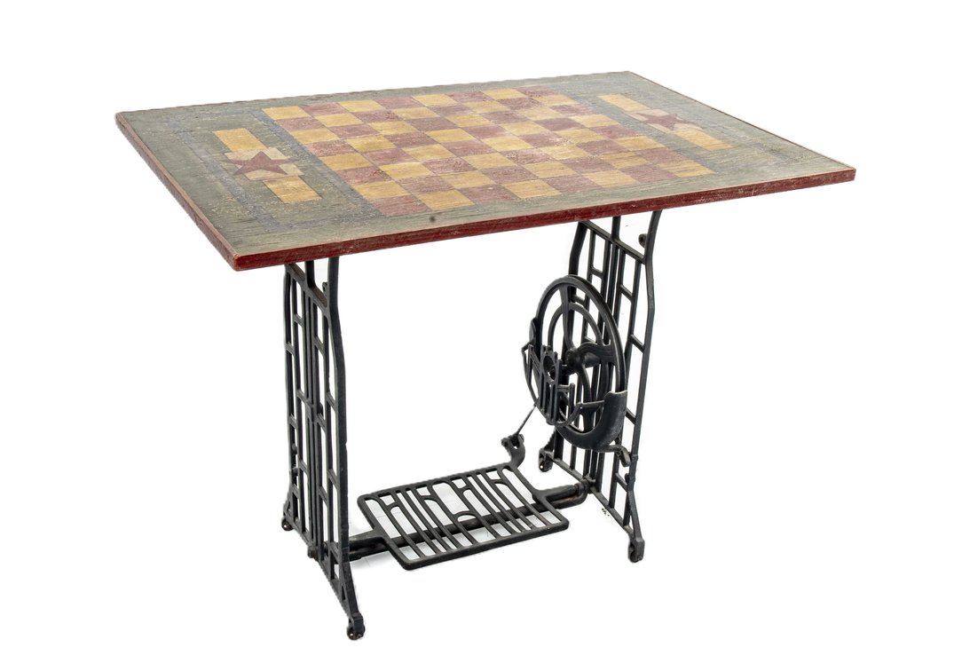 Vintage Cast Iron Treadle with Gaming Table Top