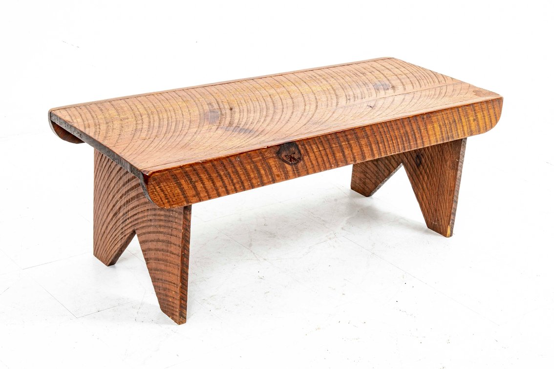 Vintage Primitive Hand-Crafted Pine Bench