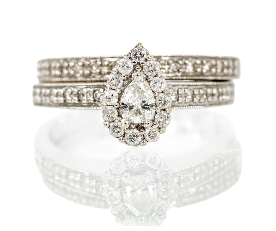 14K White Gold & Diamond Bridal Set- 6 G