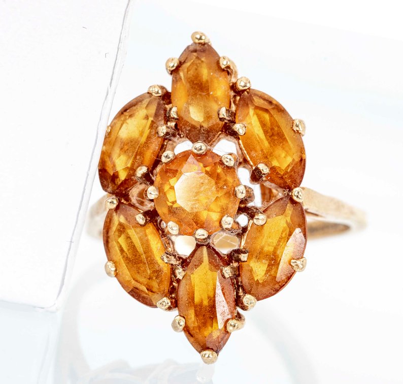 14K Y. Gold Ring with Topaz- 5.2 G