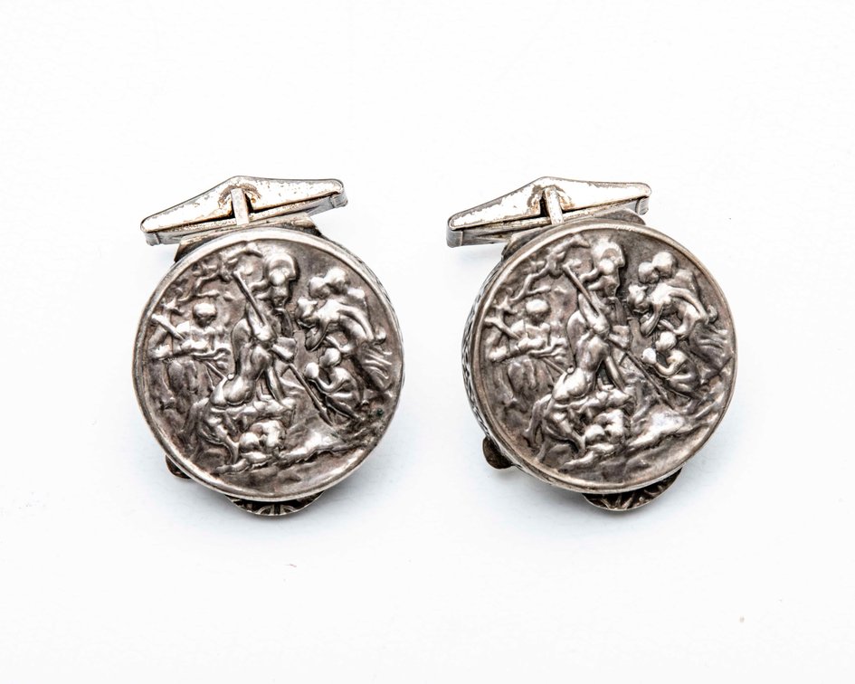 Italian Michaud .800 Silver "Poison" Cufflinks-22G