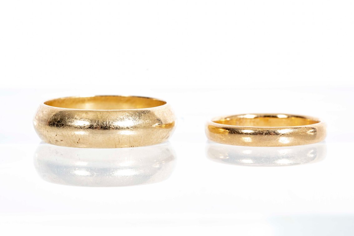Two- 14K Gold Wedding Bands- 9.1 G