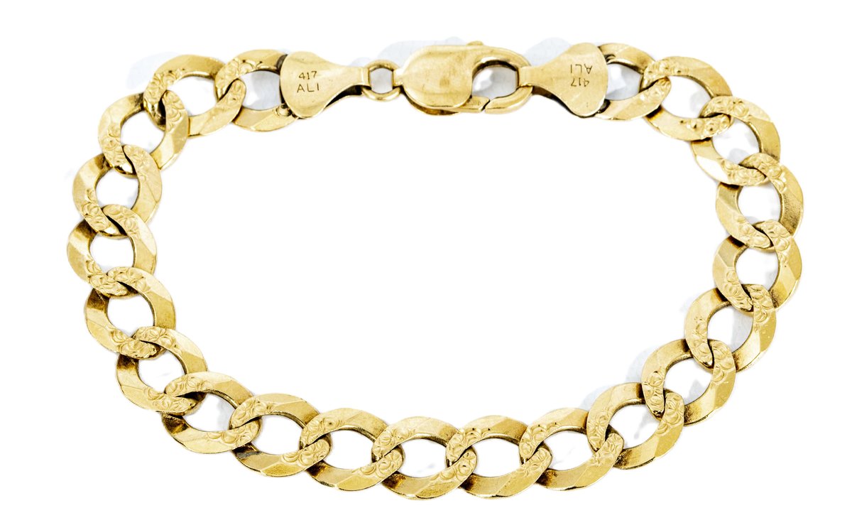 10K Y. Gold Curb Bracelet- 22.6 G
