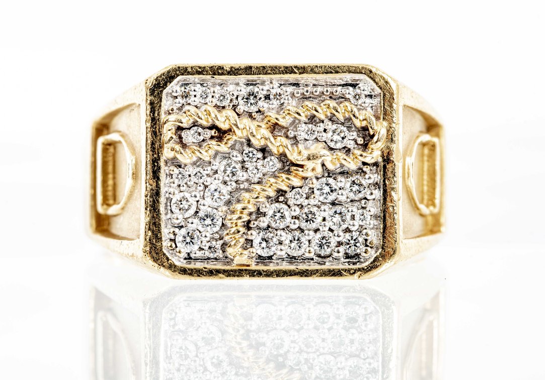 Men's 14K Y. Gold Cowboy Ring- 19 G