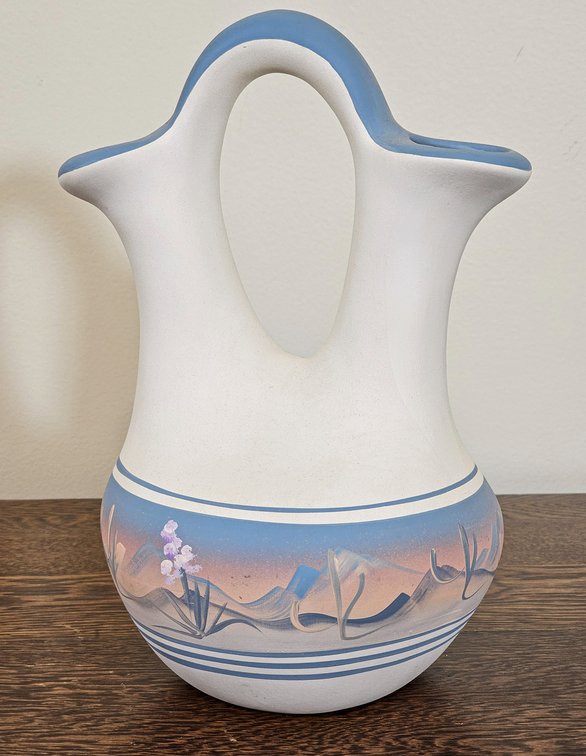1968 Signed New West Pottery Wedding Vase