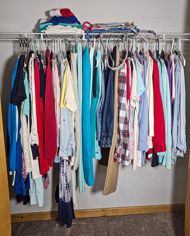 Ladies Clothes in Office Closet