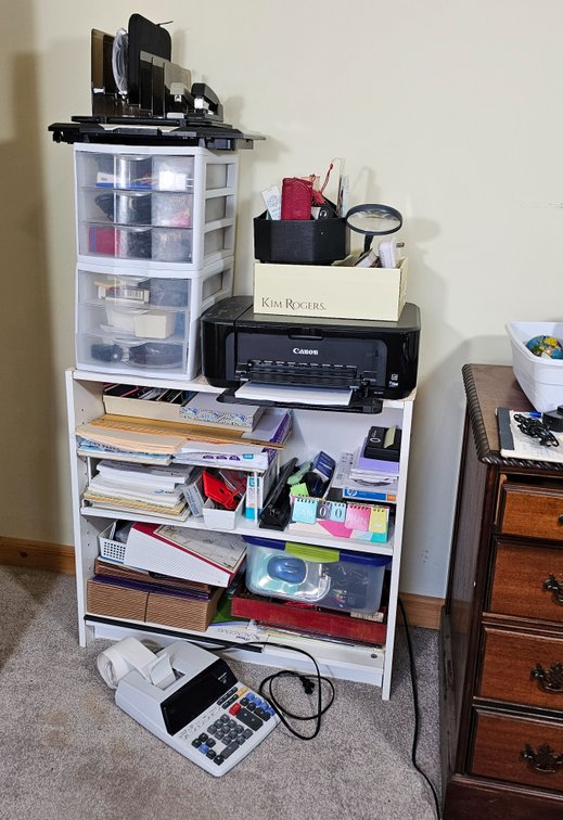 Shelf of Office Supplies incl Canon Printer