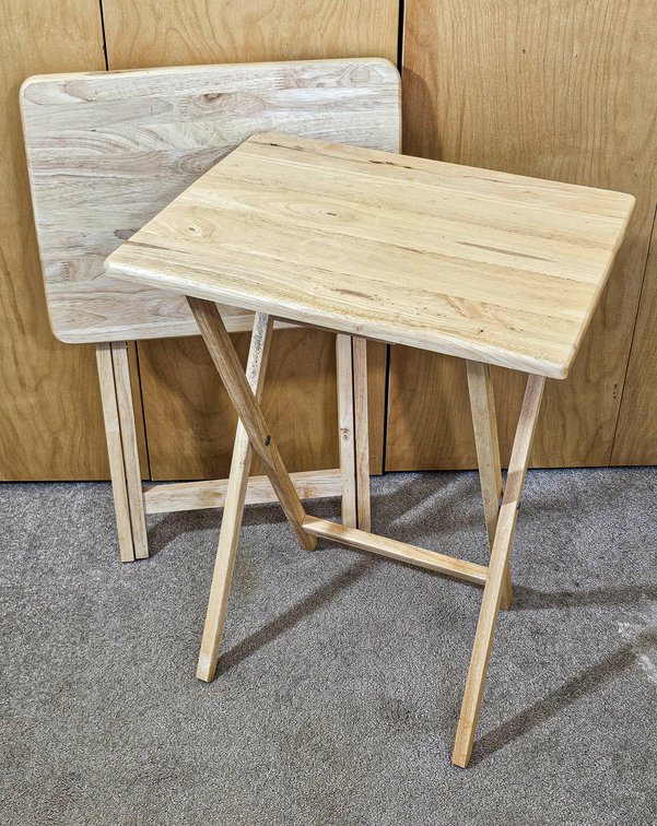 2 Wooden Folding TV Tray Tables