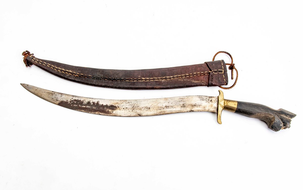 Jungle Short Sword with Curved Blade & Sheath