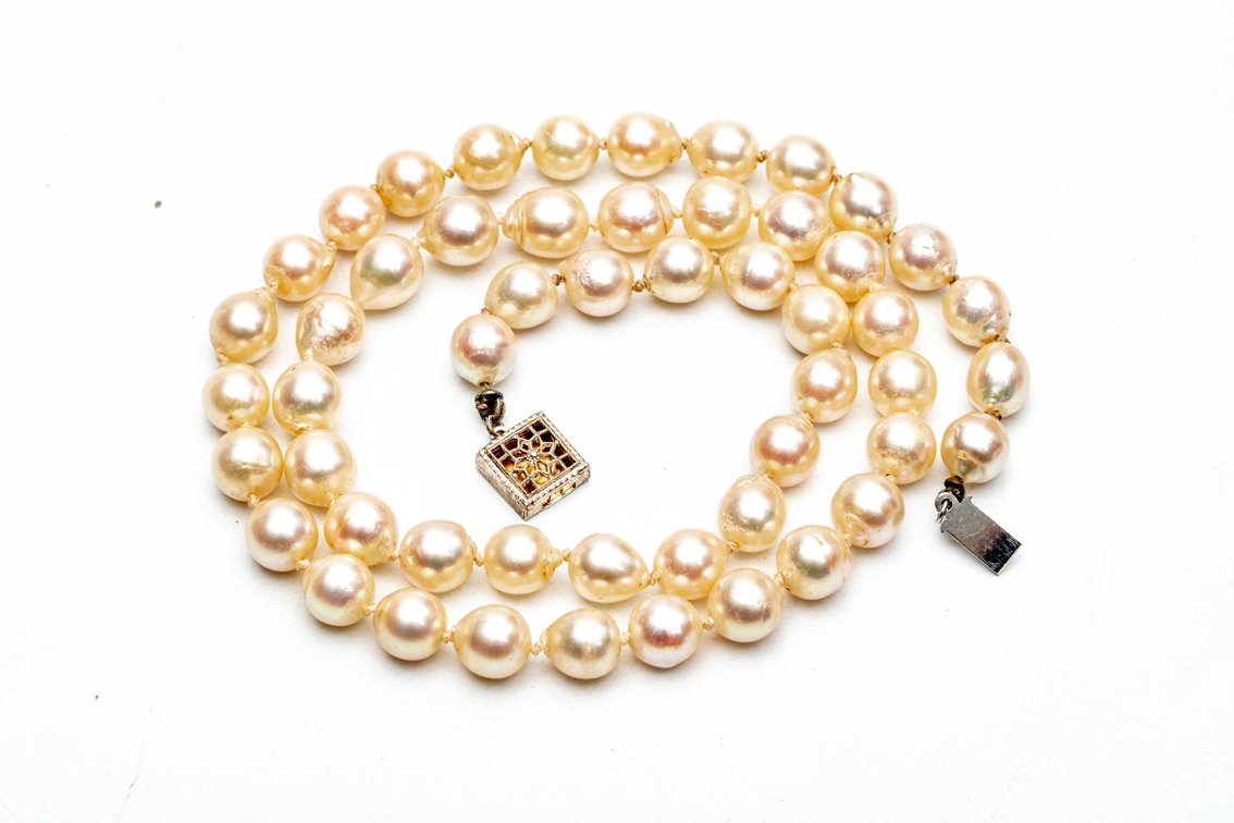 Sterling Silver & White Pearl Necklace