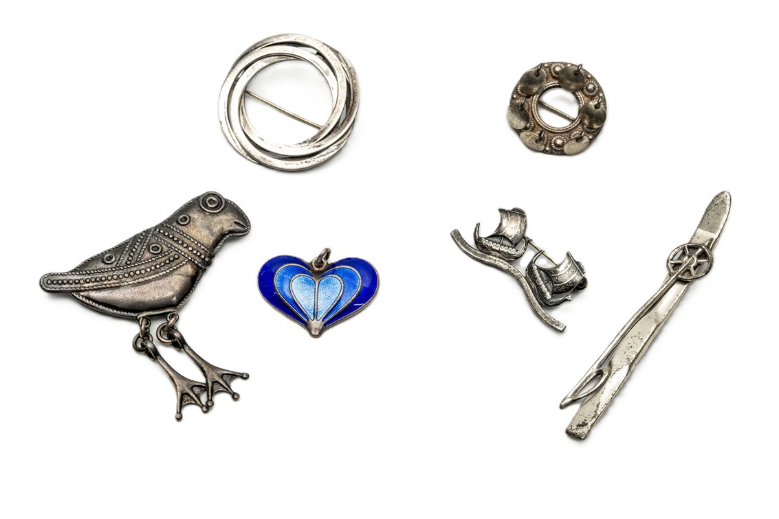 Vintage Sterling Silver Brooches- 37.6 G