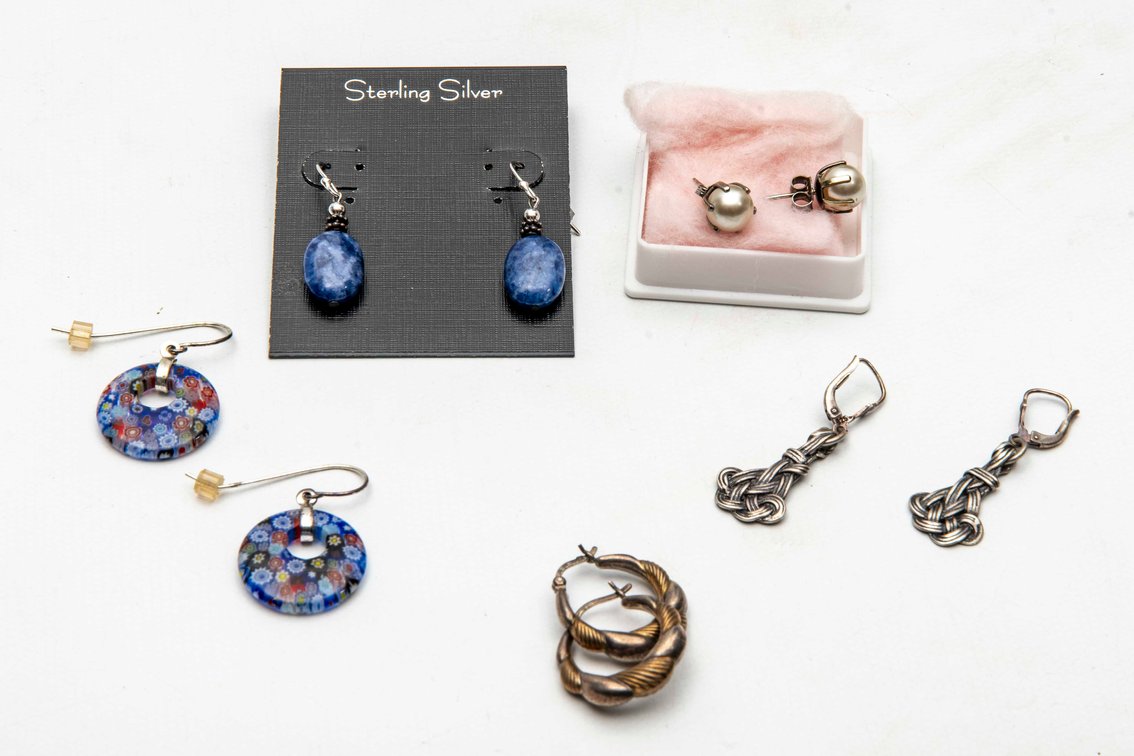 Five Sterling Silver Earring Pairs- 15.9 G