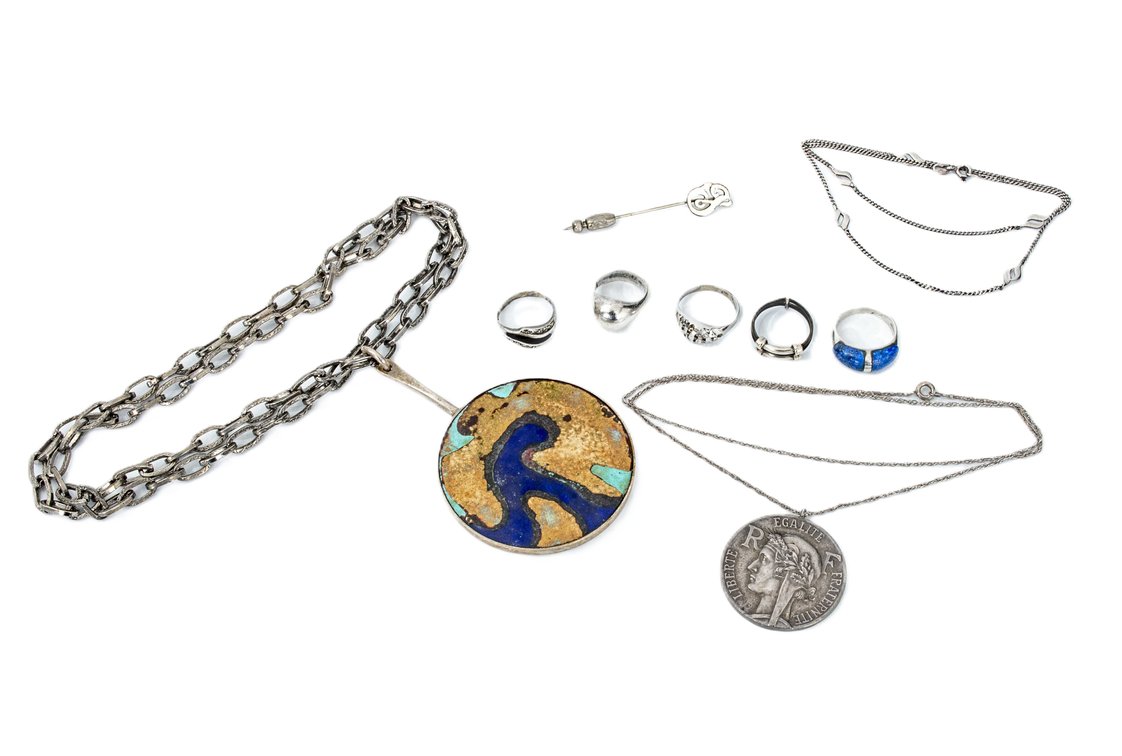 Sterling Silver Rings & Necklaces- 37.1 G