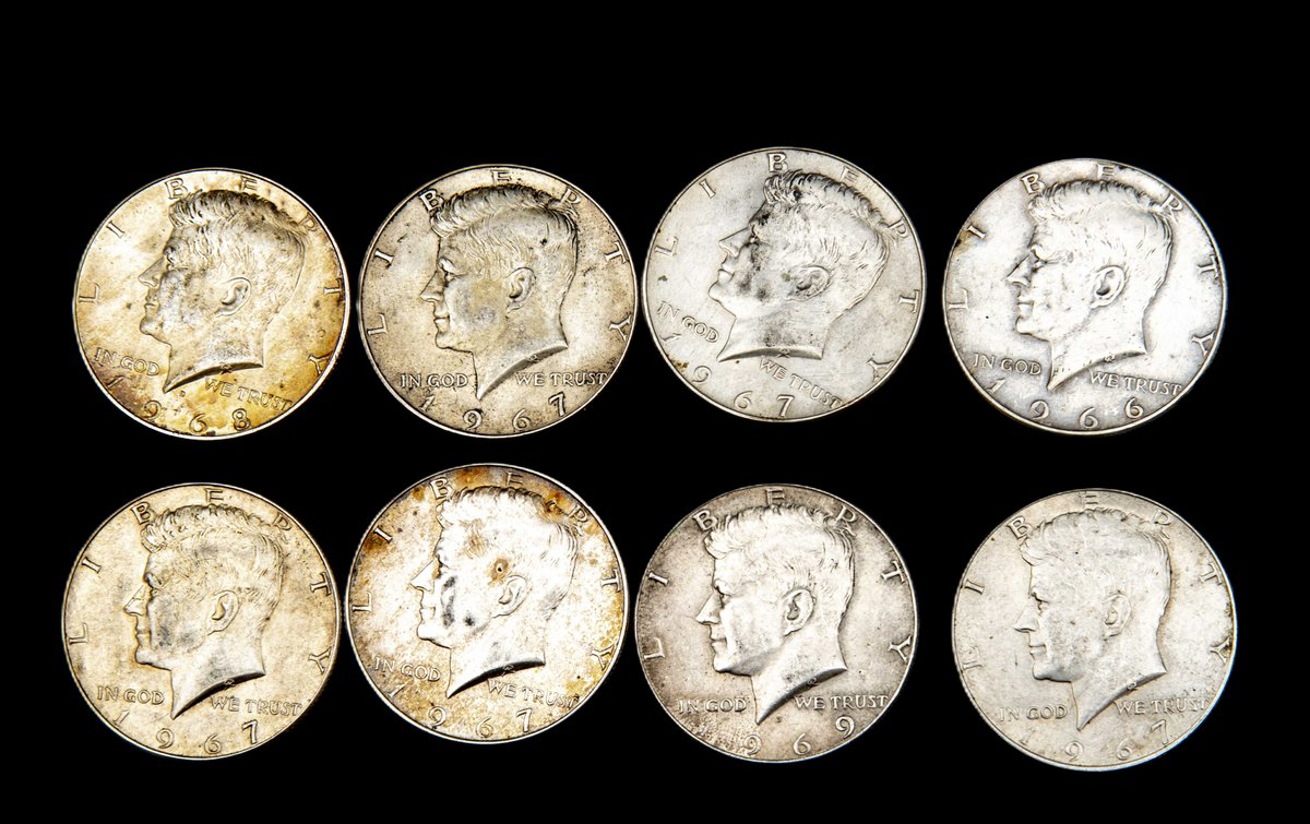 U.S. Kennedy Half Dollars-1966-69, 40% Silver Cont