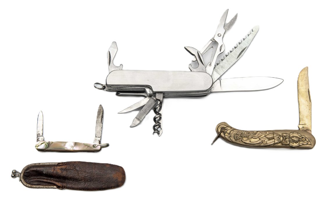3 Folding Knives-Thai Bronze, MOP Fob & Multi-tool